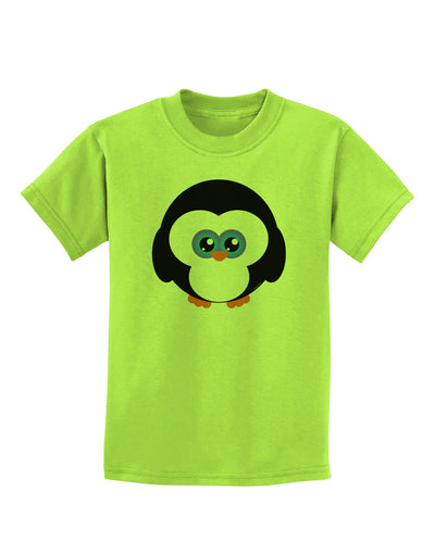 Cute Penguin Christmas Childrens T-Shirt-Childrens T-Shirt-TooLoud-Lime-Green-X-Small-Davson Sales