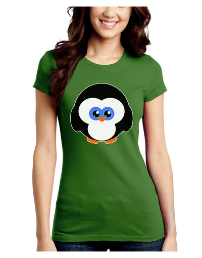 Cute Penguin Christmas Juniors Crew Dark T-Shirt-T-Shirts Juniors Tops-TooLoud-Kiwi-Green-Juniors Fitted Small-Davson Sales