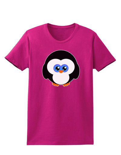 Cute Penguin Christmas Womens Dark T-Shirt-TooLoud-Hot-Pink-Small-Davson Sales