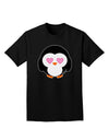 Cute Penguin - Heart Eyes Adult Dark T-Shirt by TooLoud-Mens T-Shirt-TooLoud-Black-Small-Davson Sales