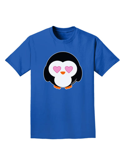 Cute Penguin - Heart Eyes Adult Dark T-Shirt by TooLoud-Mens T-Shirt-TooLoud-Royal-Blue-Small-Davson Sales