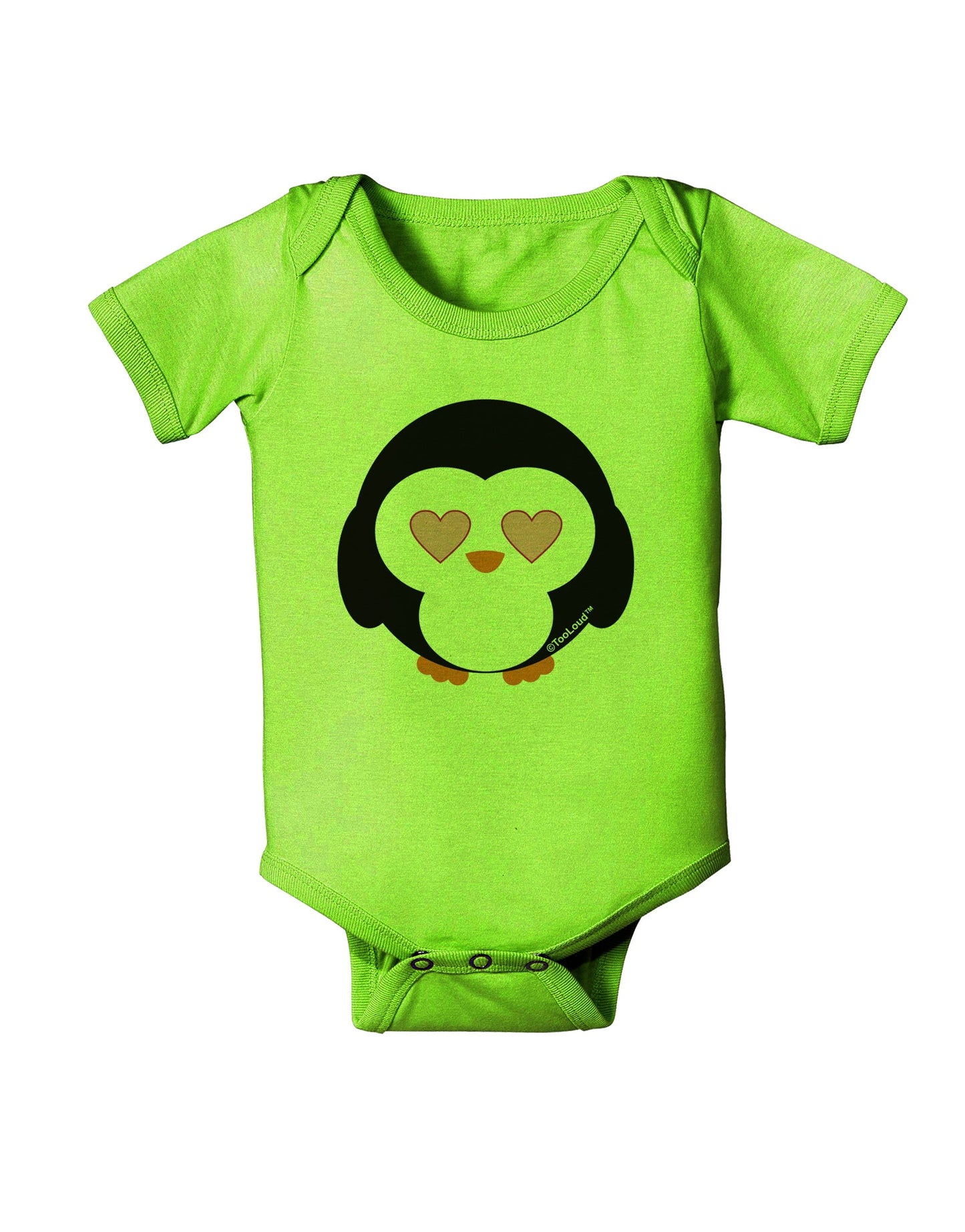 Cute Penguin - Heart Eyes Baby Romper Bodysuit by TooLoud-Baby Romper-TooLoud-Lime-Green-06-Months-Davson Sales