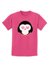 Cute Penguin - Heart Eyes Childrens Dark T-Shirt by TooLoud-Childrens T-Shirt-TooLoud-Sangria-X-Small-Davson Sales