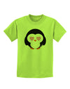 Cute Penguin - Heart Eyes Childrens T-Shirt by TooLoud-Childrens T-Shirt-TooLoud-Lime-Green-X-Small-Davson Sales