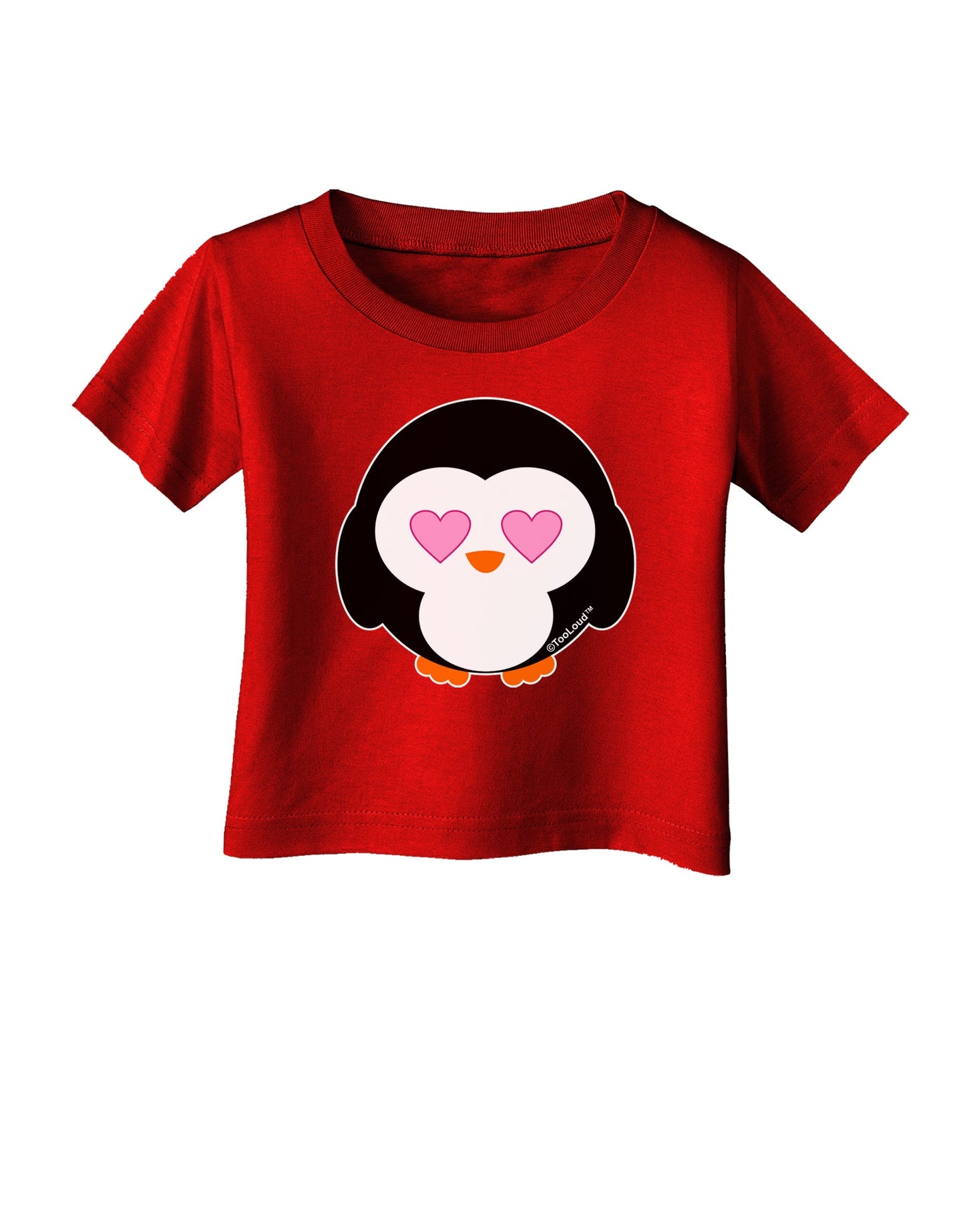 Cute Penguin - Heart Eyes Infant T-Shirt Dark by TooLoud-Infant T-Shirt-TooLoud-Red-06-Months-Davson Sales