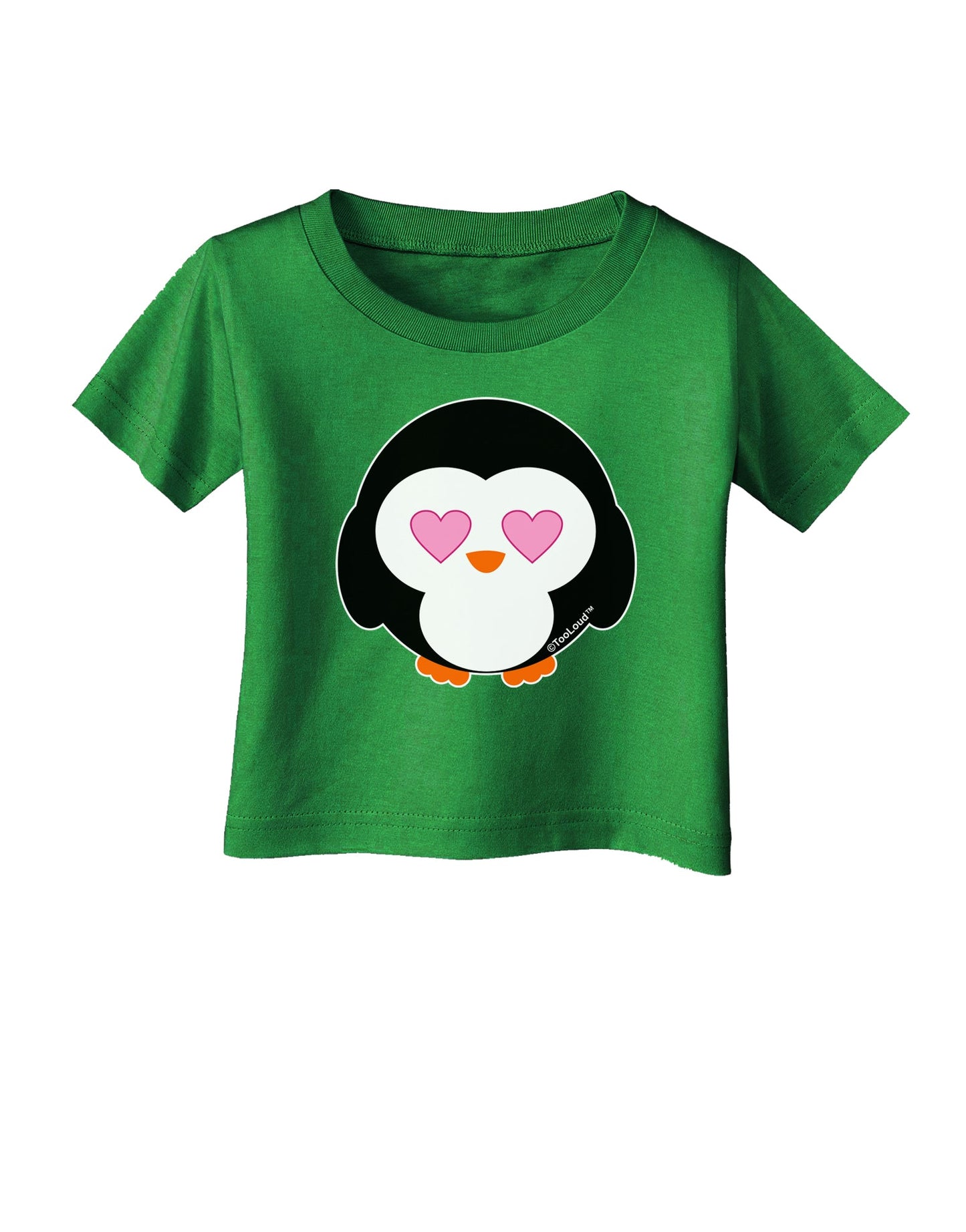 Cute Penguin - Heart Eyes Infant T-Shirt Dark by TooLoud-Infant T-Shirt-TooLoud-Clover-Green-06-Months-Davson Sales