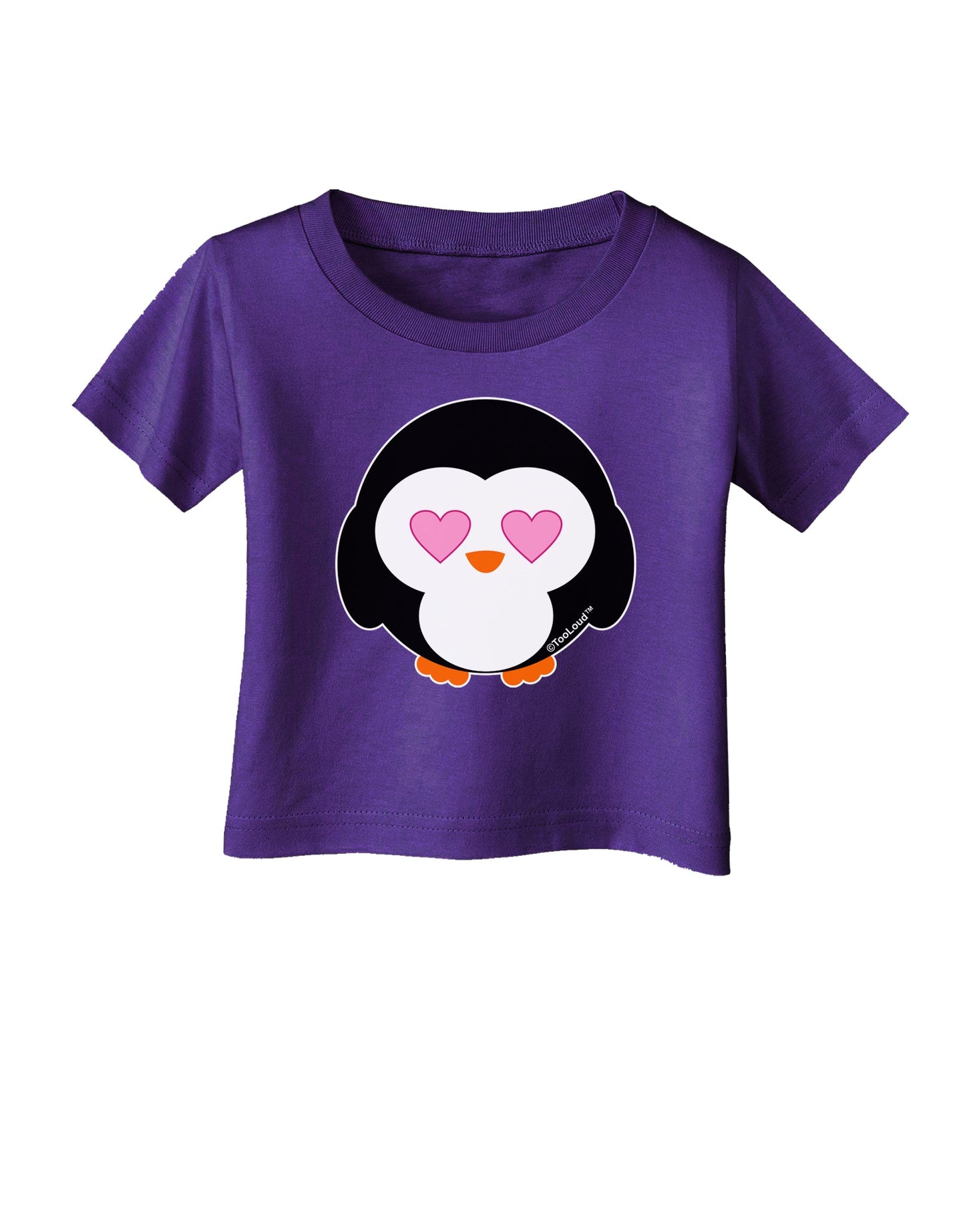 Cute Penguin - Heart Eyes Infant T-Shirt Dark by TooLoud-Infant T-Shirt-TooLoud-Purple-06-Months-Davson Sales