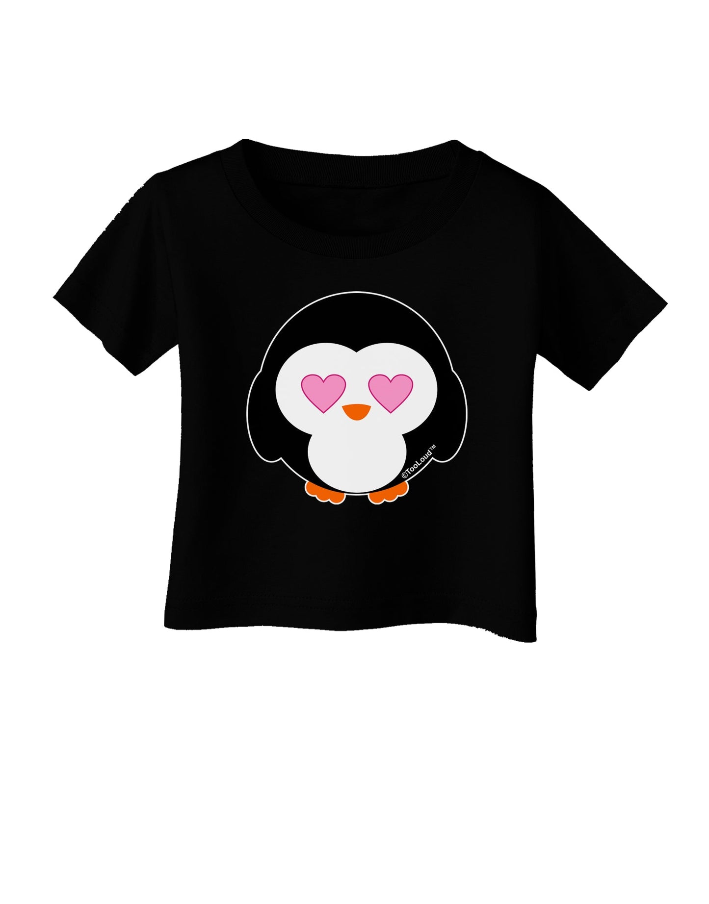 Cute Penguin - Heart Eyes Infant T-Shirt Dark by TooLoud-Infant T-Shirt-TooLoud-Black-06-Months-Davson Sales