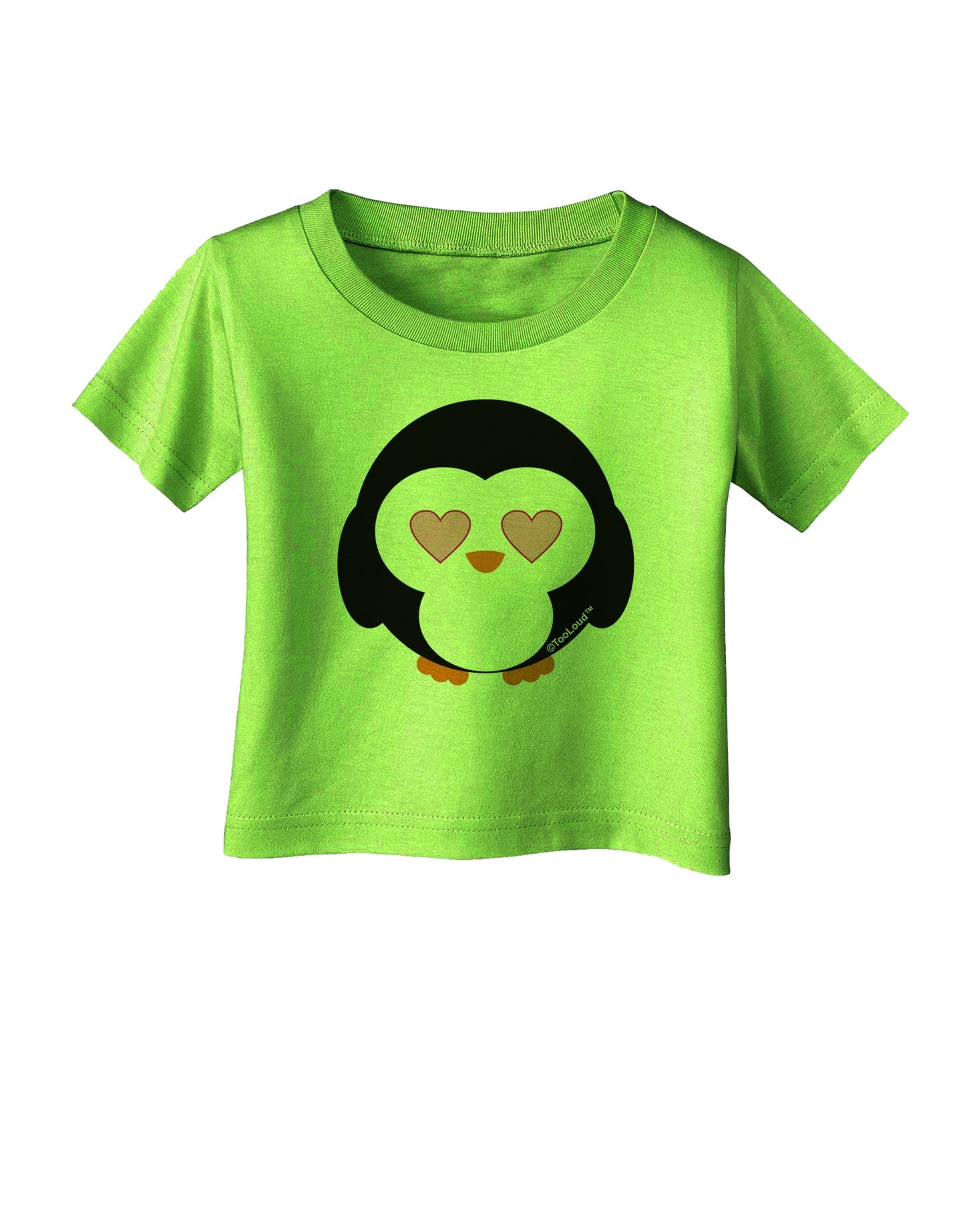 Cute Penguin - Heart Eyes Infant T-Shirt by TooLoud-Infant T-Shirt-TooLoud-Lime-Green-06-Months-Davson Sales