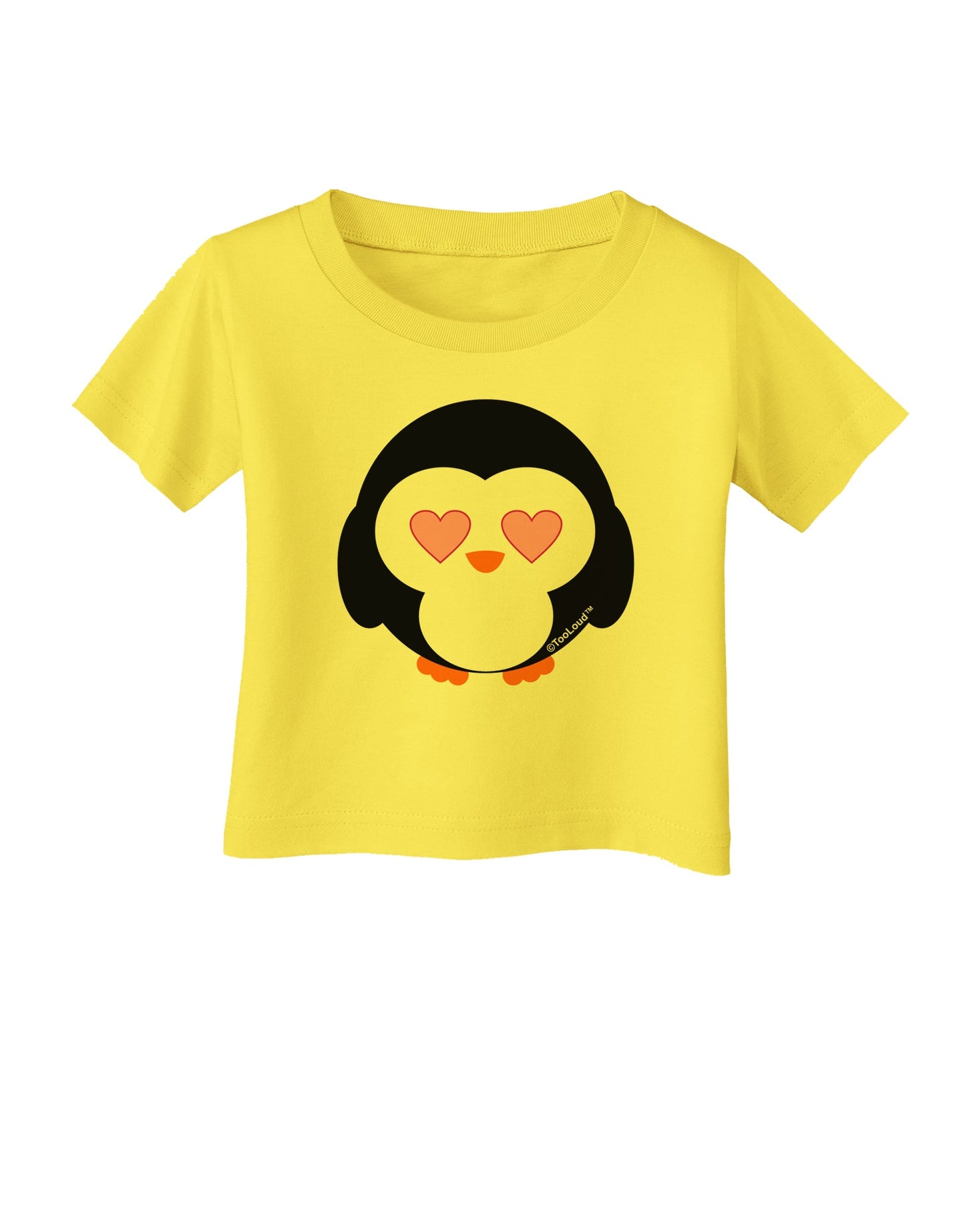 Cute Penguin - Heart Eyes Infant T-Shirt by TooLoud-Infant T-Shirt-TooLoud-Yellow-06-Months-Davson Sales