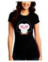 Cute Penguin - Heart Eyes Juniors Crew Dark T-Shirt by TooLoud-T-Shirts Juniors Tops-TooLoud-Black-Juniors Fitted Small-Davson Sales