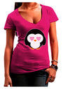 Cute Penguin - Heart Eyes Juniors V-Neck Dark T-Shirt by TooLoud-Womens V-Neck T-Shirts-TooLoud-Hot-Pink-Juniors Fitted Small-Davson Sales