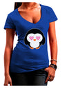 Cute Penguin - Heart Eyes Juniors V-Neck Dark T-Shirt by TooLoud-Womens V-Neck T-Shirts-TooLoud-Royal-Blue-Juniors Fitted Small-Davson Sales