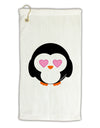 Cute Penguin - Heart Eyes Micro Terry Gromet Golf Towel 16 x 25 inch by TooLoud-Golf Towel-TooLoud-White-Davson Sales