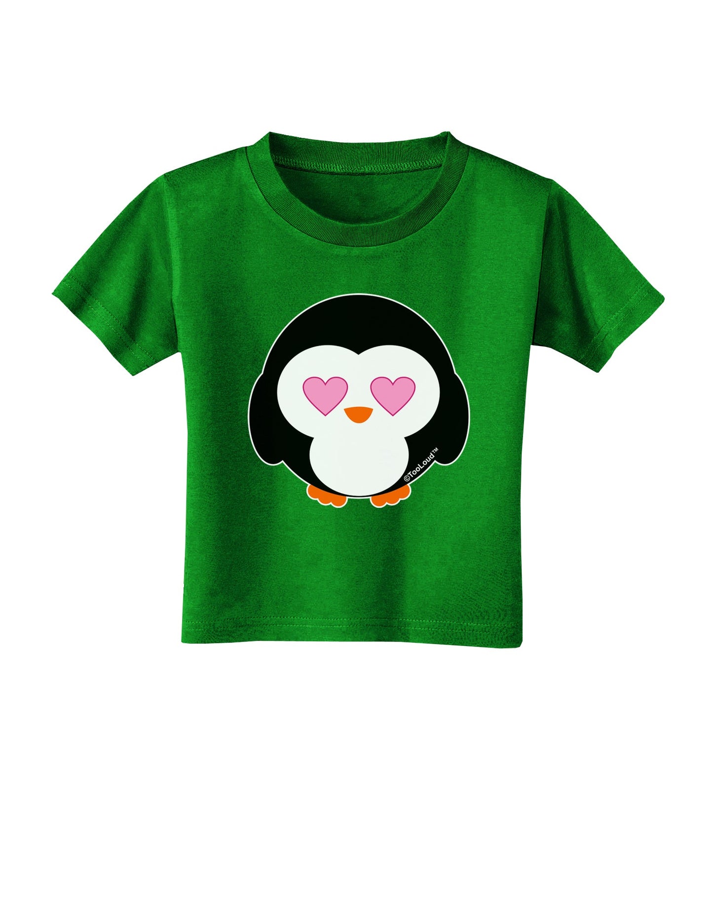 Cute Penguin - Heart Eyes Toddler T-Shirt Dark by TooLoud-Toddler T-Shirt-TooLoud-Clover-Green-2T-Davson Sales