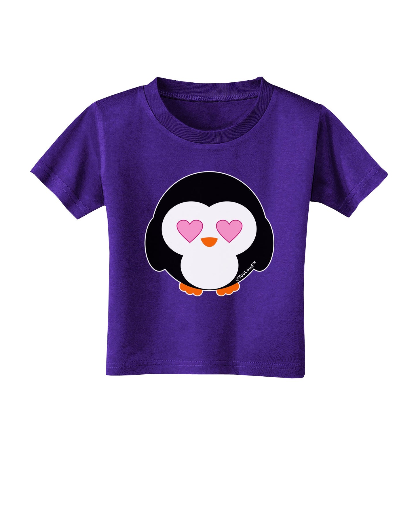 Cute Penguin - Heart Eyes Toddler T-Shirt Dark by TooLoud-Toddler T-Shirt-TooLoud-Purple-2T-Davson Sales