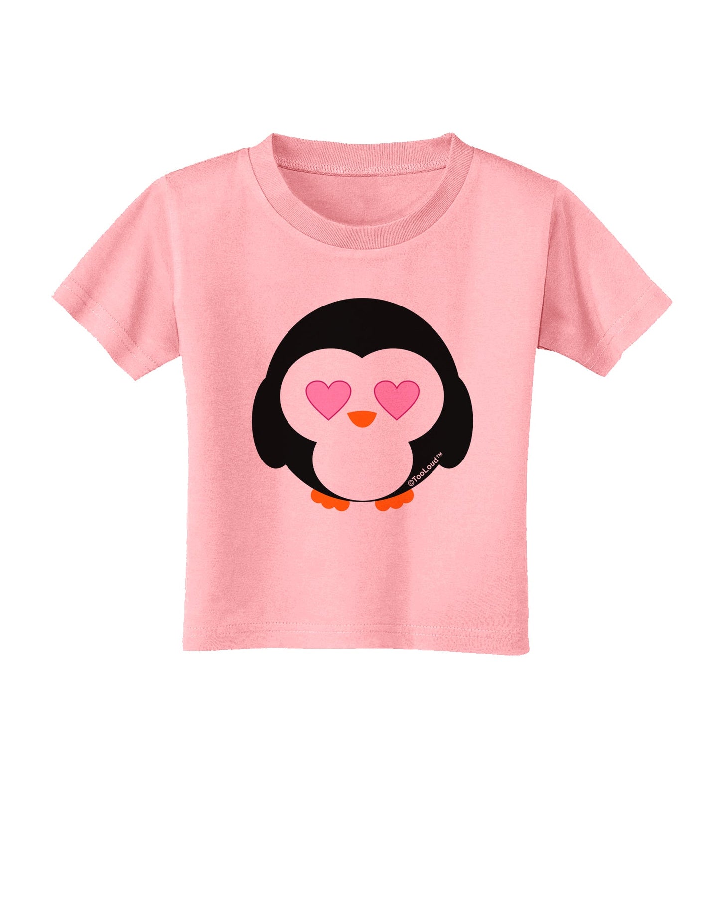 Cute Penguin - Heart Eyes Toddler T-Shirt by TooLoud-Toddler T-Shirt-TooLoud-Candy-Pink-2T-Davson Sales