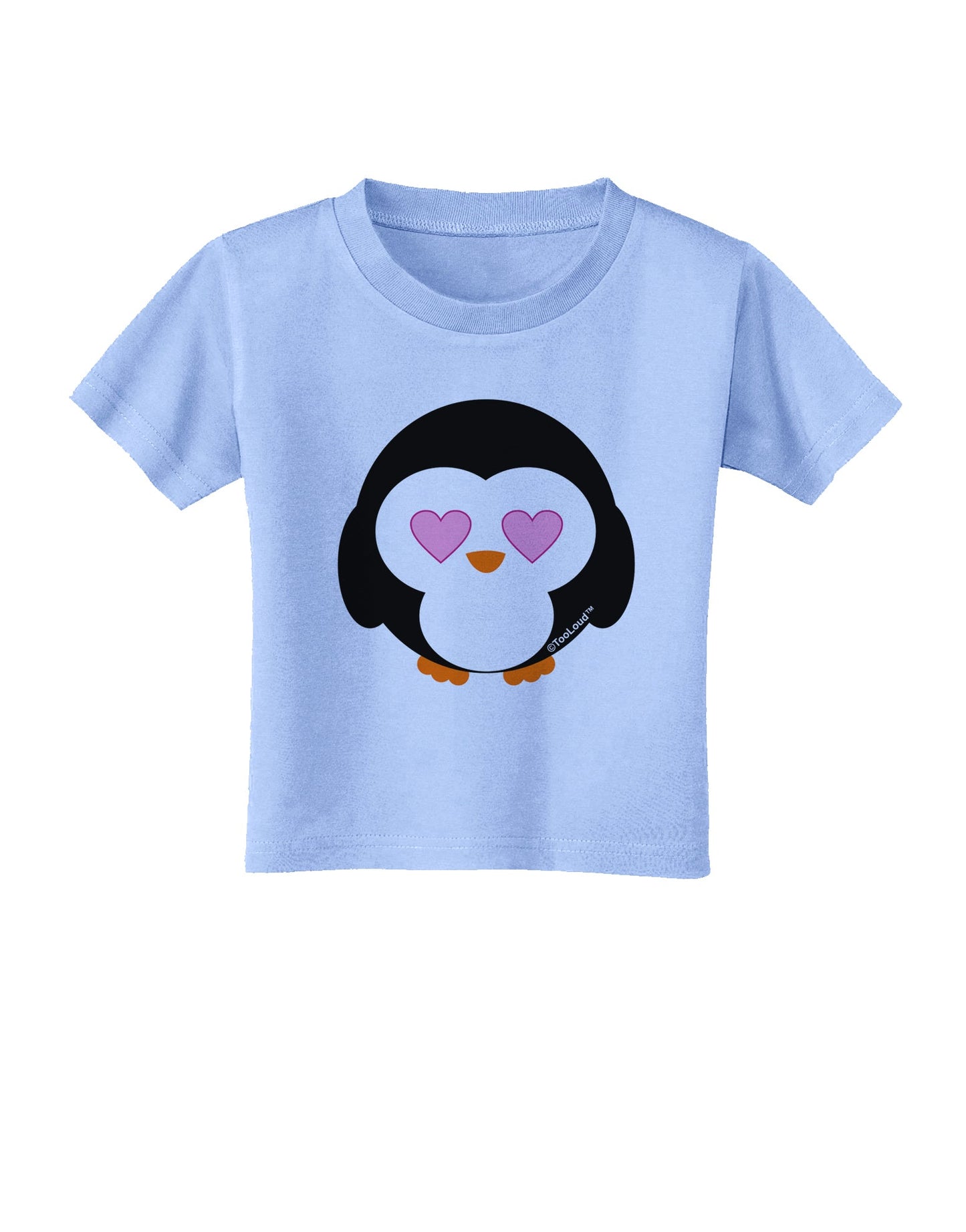 Cute Penguin - Heart Eyes Toddler T-Shirt by TooLoud-Toddler T-Shirt-TooLoud-Aquatic-Blue-2T-Davson Sales