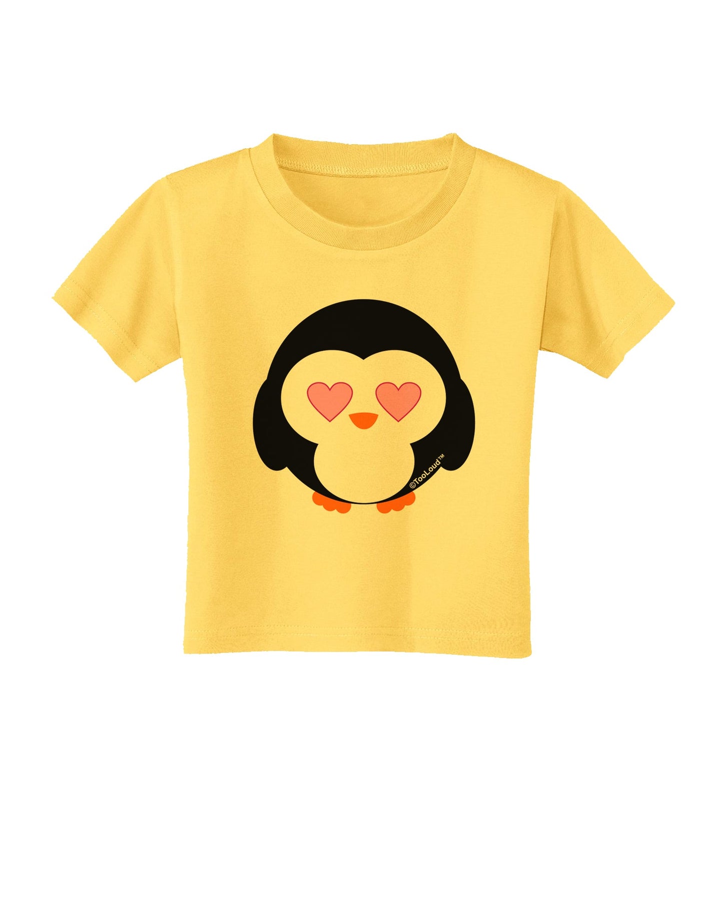 Cute Penguin - Heart Eyes Toddler T-Shirt by TooLoud-Toddler T-Shirt-TooLoud-Yellow-2T-Davson Sales