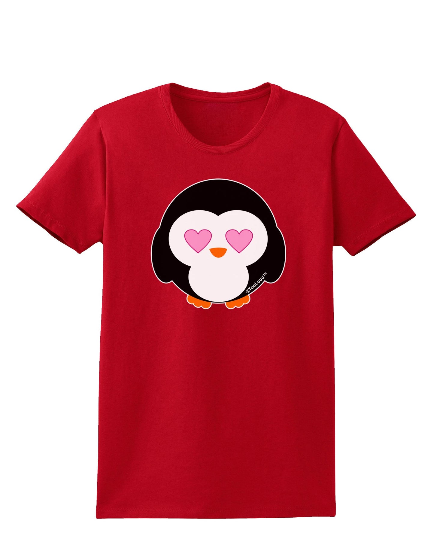 Cute Penguin - Heart Eyes Womens Dark T-Shirt by TooLoud-Womens T-Shirt-TooLoud-Red-X-Small-Davson Sales