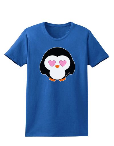 Cute Penguin - Heart Eyes Womens Dark T-Shirt by TooLoud-Womens T-Shirt-TooLoud-Royal-Blue-X-Small-Davson Sales