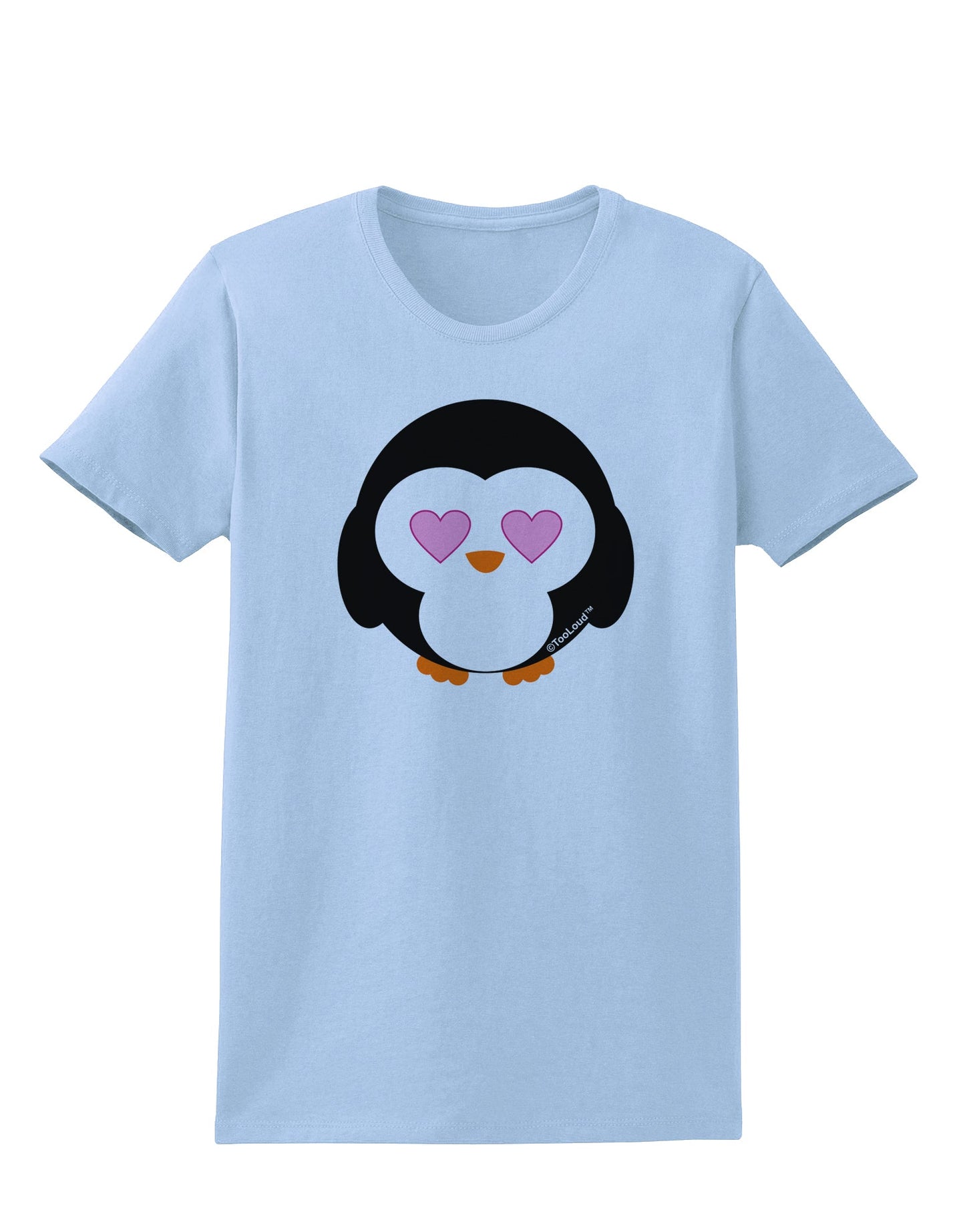 Cute Penguin - Heart Eyes Womens T-Shirt by TooLoud-Womens T-Shirt-TooLoud-Light-Blue-X-Small-Davson Sales