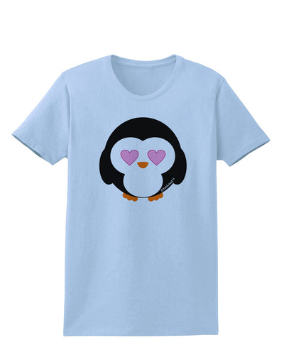 Cute Penguin - Heart Eyes Womens T-Shirt by TooLoud-Womens T-Shirt-TooLoud-Light-Blue-X-Small-Davson Sales