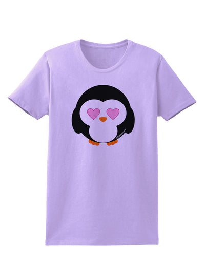 Cute Penguin - Heart Eyes Womens T-Shirt by TooLoud-Womens T-Shirt-TooLoud-Lavender-X-Small-Davson Sales