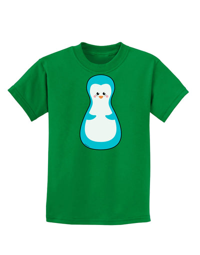 Cute Penguin Matryoshka Nesting Doll - Christmas Childrens Dark T-Shirt-Childrens T-Shirt-TooLoud-Kelly-Green-X-Small-Davson Sales