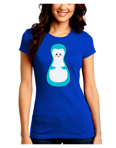 Cute Penguin Matryoshka Nesting Doll - Christmas Juniors Crew Dark T-Shirt-T-Shirts Juniors Tops-TooLoud-Royal-Blue-Juniors Fitted Small-Davson Sales