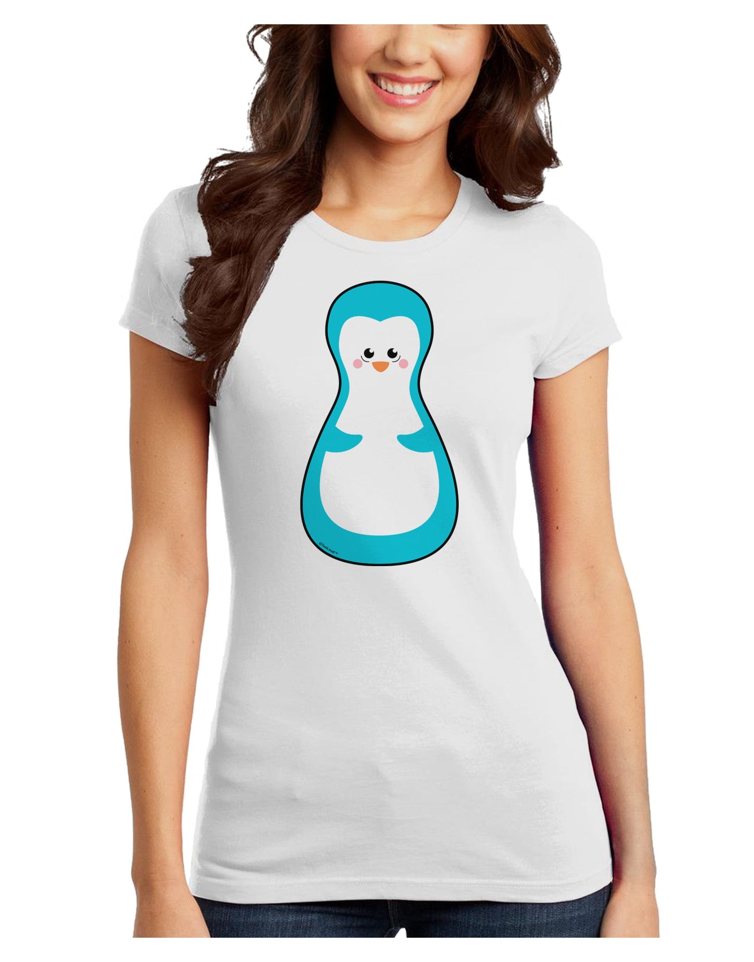 Cute Penguin Matryoshka Nesting Doll - Christmas Juniors T-Shirt-Womens Juniors T-Shirt-TooLoud-White-Juniors Fitted XS-Davson Sales