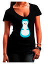 Cute Penguin Matryoshka Nesting Doll - Christmas Juniors V-Neck Dark T-Shirt-Womens V-Neck T-Shirts-TooLoud-Black-Juniors Fitted Small-Davson Sales