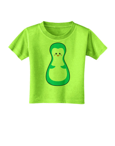 Cute Penguin Matryoshka Nesting Doll - Christmas Toddler T-Shirt-Toddler T-Shirt-TooLoud-Lime-Green-2T-Davson Sales