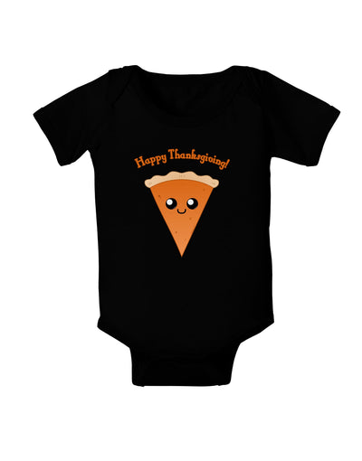 Cute Pie Slice- Happy Thanksgiving Baby Romper Bodysuit Dark-Baby Romper-TooLoud-Black-06-Months-Davson Sales