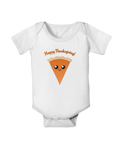 Cute Pie Slice- Happy Thanksgiving Baby Romper Bodysuit-Baby Romper-TooLoud-White-06-Months-Davson Sales