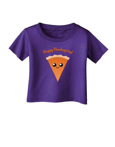 Cute Pie Slice- Happy Thanksgiving Infant T-Shirt Dark-Infant T-Shirt-TooLoud-Purple-06-Months-Davson Sales