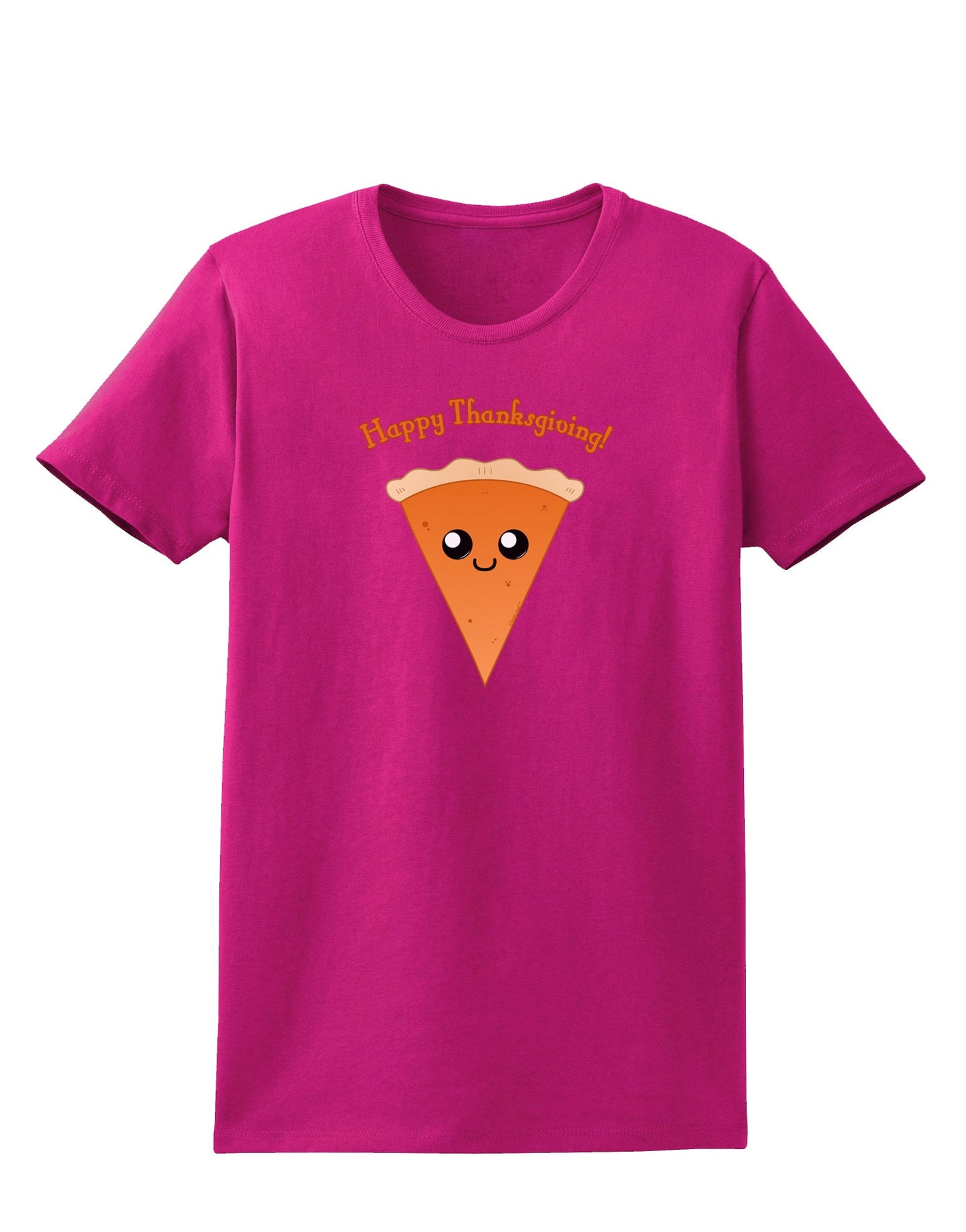 Cute Pie Slice- Happy Thanksgiving Womens Dark T-Shirt-Womens T-Shirt-TooLoud-Hot-Pink-Small-Davson Sales
