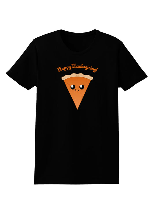 Cute Pie Slice- Happy Thanksgiving Womens Dark T-Shirt-Womens T-Shirt-TooLoud-Black-X-Small-Davson Sales