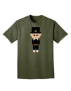 Cute Pilgrim Boy Thanksgiving Adult Dark T-Shirt-Mens T-Shirt-TooLoud-Military-Green-Small-Davson Sales