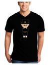 Cute Pilgrim Boy Thanksgiving Adult Dark V-Neck T-Shirt-TooLoud-Black-Small-Davson Sales