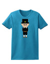 Cute Pilgrim Boy Thanksgiving Womens Dark T-Shirt-TooLoud-Turquoise-X-Small-Davson Sales