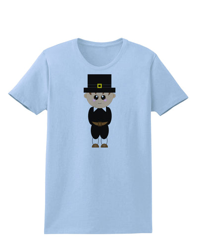 Cute Pilgrim Boy Thanksgiving Womens T-Shirt-Womens T-Shirt-TooLoud-Light-Blue-X-Small-Davson Sales