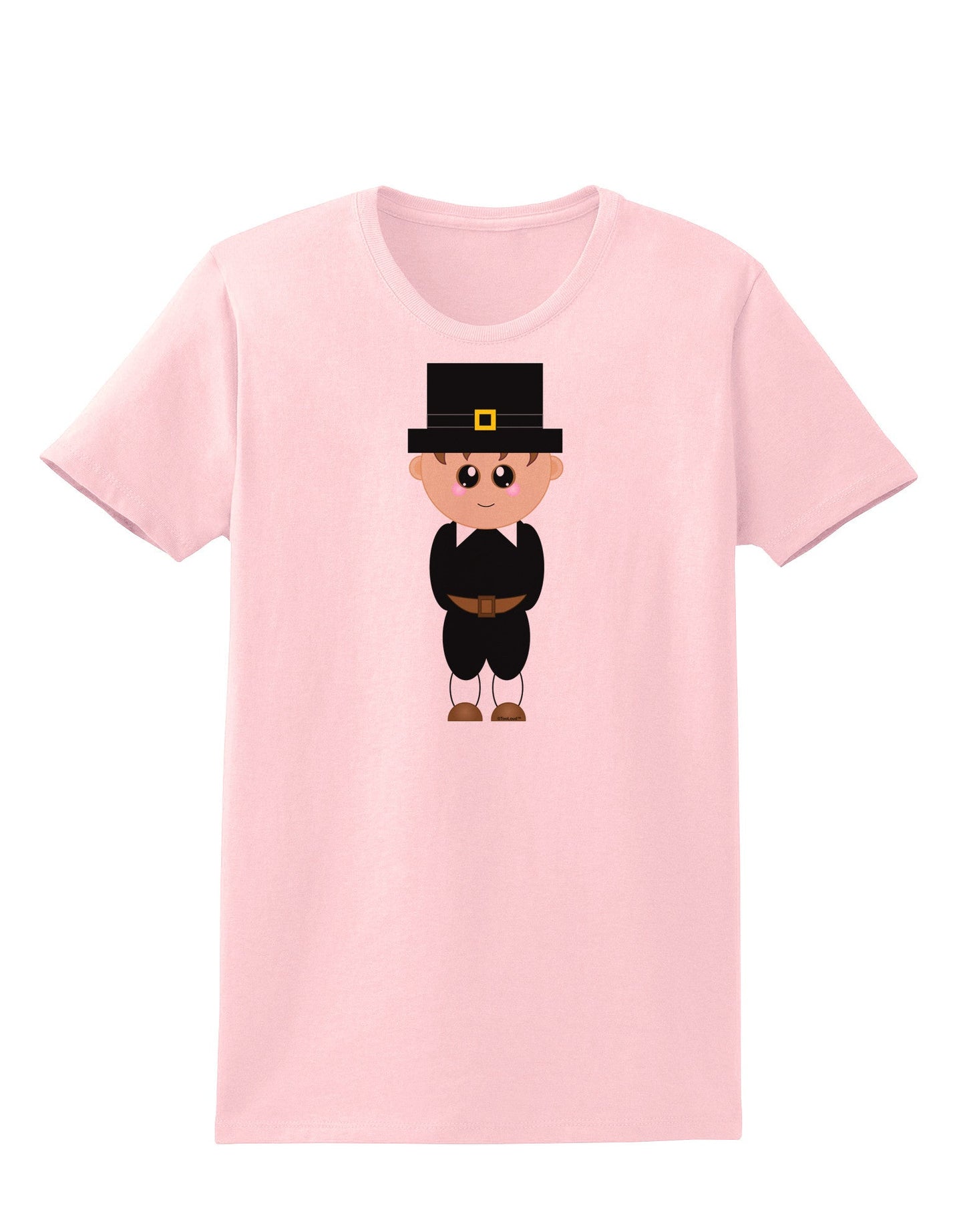 Cute Pilgrim Boy Thanksgiving Womens T-Shirt-Womens T-Shirt-TooLoud-PalePink-X-Small-Davson Sales