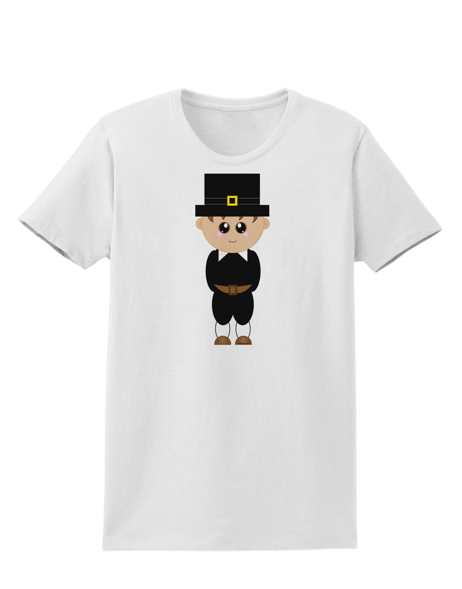 Cute Pilgrim Boy Thanksgiving Womens T-Shirt-Womens T-Shirt-TooLoud-White-X-Small-Davson Sales