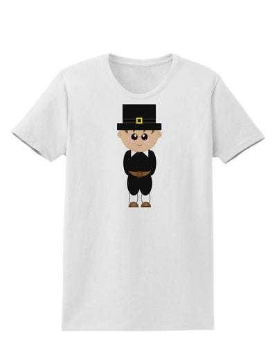 Cute Pilgrim Boy Thanksgiving Womens T-Shirt-Womens T-Shirt-TooLoud-White-X-Small-Davson Sales