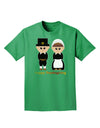 Cute Pilgrim Couple Happy Thanksgiving Adult Dark T-Shirt-Mens T-Shirt-TooLoud-Kelly-Green-Small-Davson Sales