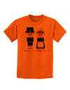 Cute Pilgrim Couple Happy Thanksgiving Childrens T-Shirt-Childrens T-Shirt-TooLoud-Orange-X-Small-Davson Sales