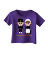 Cute Pilgrim Couple Happy Thanksgiving Infant T-Shirt Dark-Infant T-Shirt-TooLoud-Purple-06-Months-Davson Sales