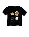 Cute Pilgrim Couple Happy Thanksgiving Infant T-Shirt Dark-Infant T-Shirt-TooLoud-Black-06-Months-Davson Sales