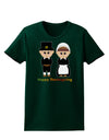 Cute Pilgrim Couple Happy Thanksgiving Womens Dark T-Shirt-TooLoud-Forest-Green-Small-Davson Sales